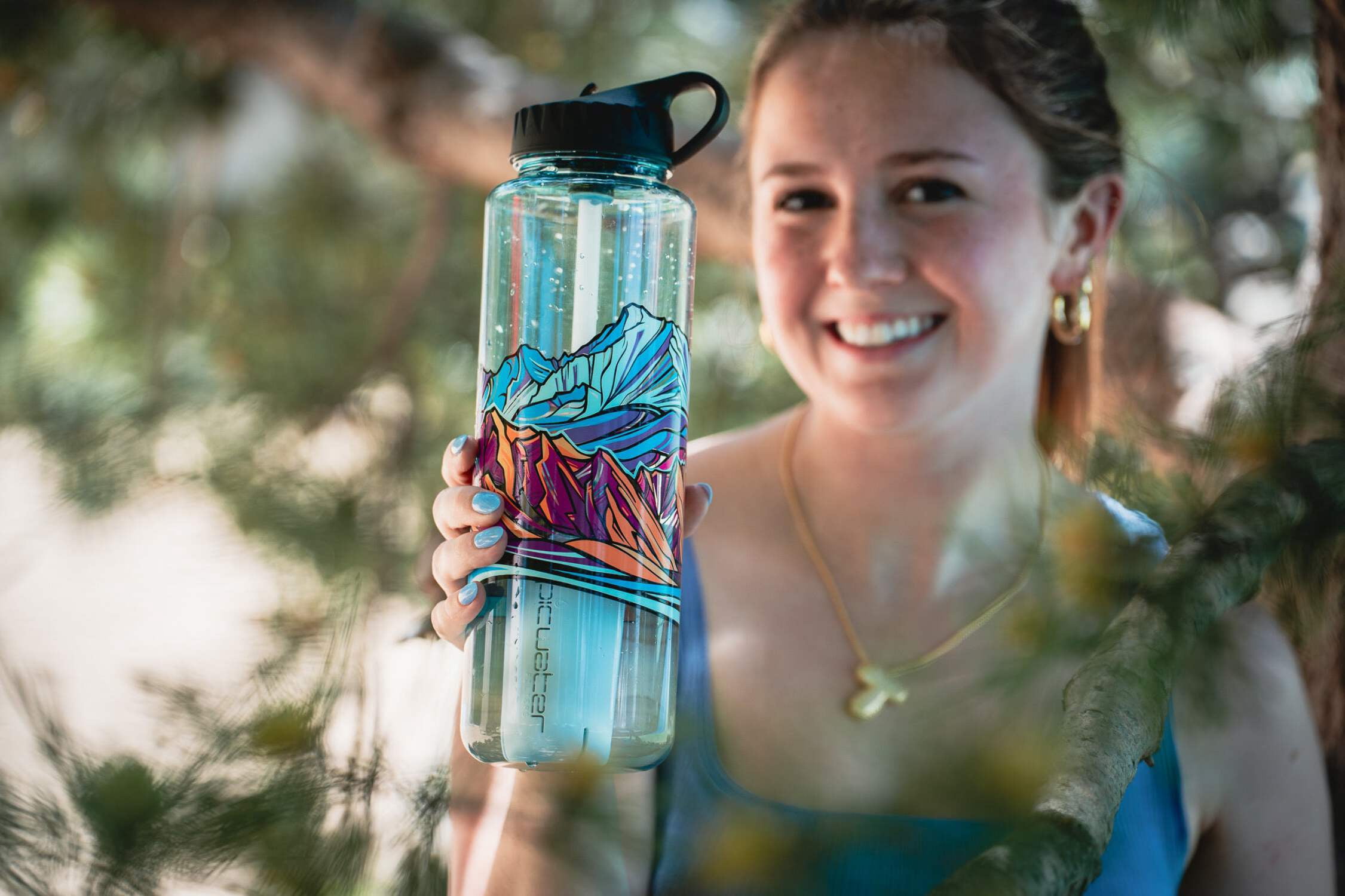 Epic Water Filters Nalgene OG Sustain Tritan USA Made Water Bottle and 75 Gallon Filter - Removes 99.99% of Water Impurities, 32oz, Leggitt Art