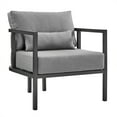 thumbnail image 5 of Valentina 4 Piece Dark Gray Aluminum Outdoor Seating Set with Dark Gray Cushions, 5 of 8