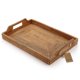 thumbnail image 1 of Serving Tray Rectangular Non-Slip Tray with Handle, Rattan (Natural, 37x26x3.5cm), 1 of 4
