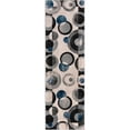 thumbnail image 3 of Well Woven Avri Grey & Blue Boxes & Circles Border Pattern Runner Rug 2x7 (2'3" x 7'3"), 3 of 8