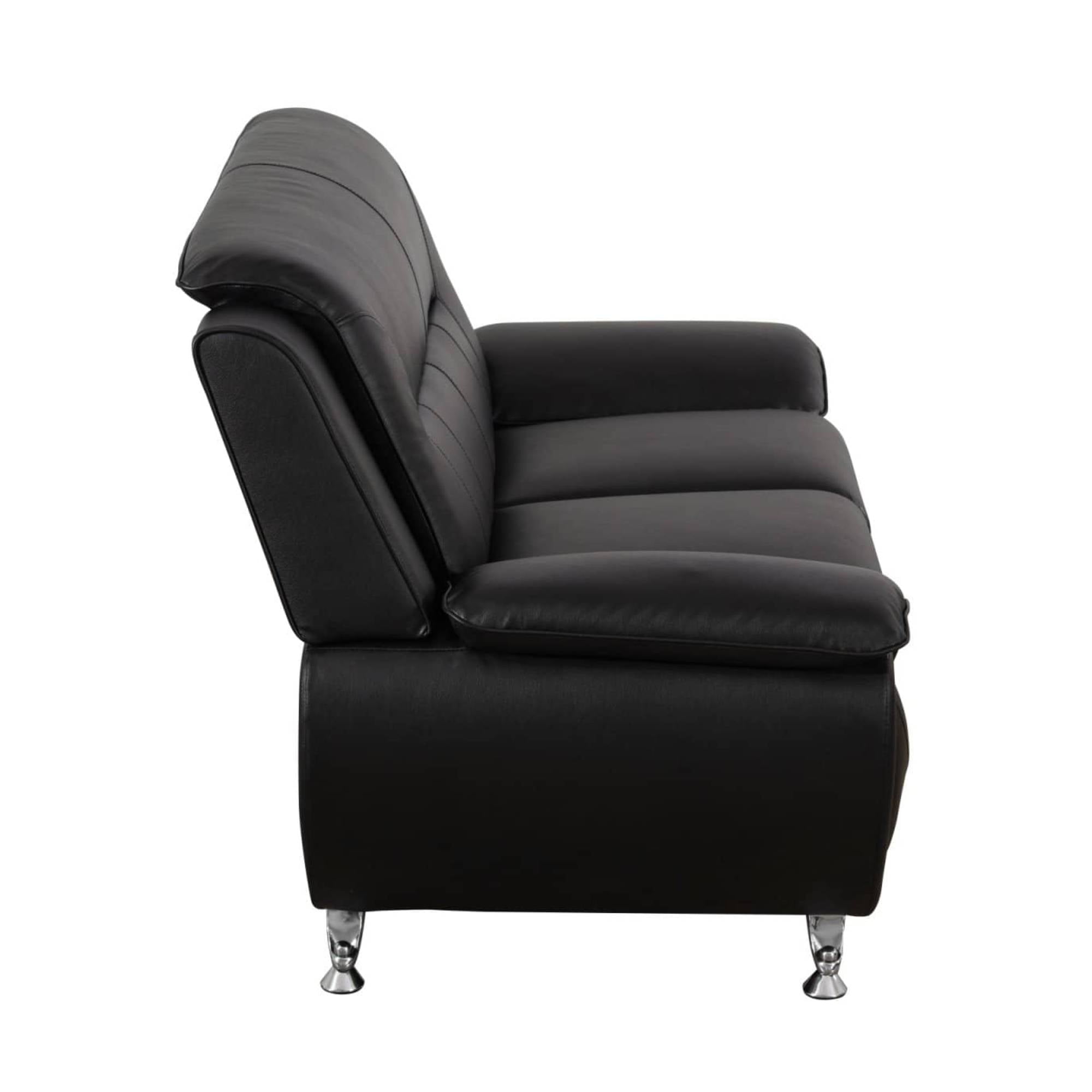 Trumanpick Leather Loveseat Chair, Modern Comfy Sofa Couch for Living Room, Bedroom, Black