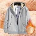 thumbnail image 2 of LHVUOA Men's Casual Fleece Sherpa Lined Zip Up Hoodie Heavy Weight Cotton Winter Cold Weather Pullover Warm Fleece Thick Hooded Sweatshirts, 2 of 4
