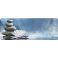 thumbnail image 1 of RYLABLUE Nature Spa Theme Purity Zen Basalt Stones Sunbeams and Lotus Flowers Extra Extended Large Gaming Mouse Pad Mat Desk Pad Keyboard Mat 31.5x12 inch, 1 of 3