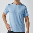 thumbnail image 4 of ZQUUVOU Men's T Shirt Solid Color Short Sleeved Crew Neck Casual Shirts (Light Blue,M), 4 of 9