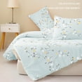 thumbnail image 3 of Exclusivo Mezcla 3-Piece Floral King Size Comforter Set, Microfiber Bedding Down Alternative Comforter for All Seasons with 2 Pillow Shams, Light Blue, 3 of 6