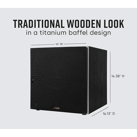 Polk Audio - PSW10 10" Powered Subwoofer, 100W Peak Power, Compact Design, Easy Setup with Home Theater Systems - Black