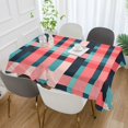 thumbnail image 2 of Yayeee Tablecloths 54" x 54" Rectangle Wrinkle Resistant Party Table Cover, Red Teal Stripes, 2 of 8