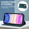 thumbnail image 6 of Allytech Magnetic Flip Folio Case for Apple iPhone 11 6.1 inch,Plain Leather RFID Blocking Card Slots Wallet Kickstand Phone Cover,Blue, 6 of 10