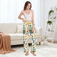 thumbnail image 5 of Dailycode Women's Pajama Pants Wide Leg Lounge Pj Bottoms With Pockets Colorful Owls and Flower, 5 of 7