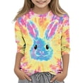 thumbnail image 2 of Cowsor Boys Girls Easter Printed 3/4 Sleeve Crewneck Top Casual Holiday Base Layer Tee for Big Kids Daily Use, 2 of 5