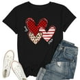 thumbnail image 5 of Shadoumai Womens 3/4 Sleeve V Neck Valentine T Shirts Love Heart Printed Graphic Tee Tops, 5 of 5