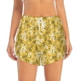 thumbnail image 4 of Lsque Flower Printed Women's Running Shorts with Liner Pockets,Elastic Quick Dry Workout Athletic Gym Yoga Shorts,Womens High Waist Shorts-Small, 4 of 9