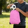 thumbnail image 6 of Leodye 1PCS Mesh Drawstring Sports Backpack, Lightweight Durable Design, Portable Carry Bag for Soccer Basketball Volleyball Storage -13.58*16.53in, 6 of 6