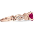thumbnail image 5 of Vintage Style Sunflower Round Ruby Cubic Zirconia Rose Tone 925 Sterling Silver, Size 7, 5 of 7