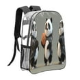 thumbnail image 3 of Susaid Cartoon Pandas Basketball Print Clear Backpack See Through Transparent Plastic Clear Bookbags for School, College, Stadium,Work, 3 of 7