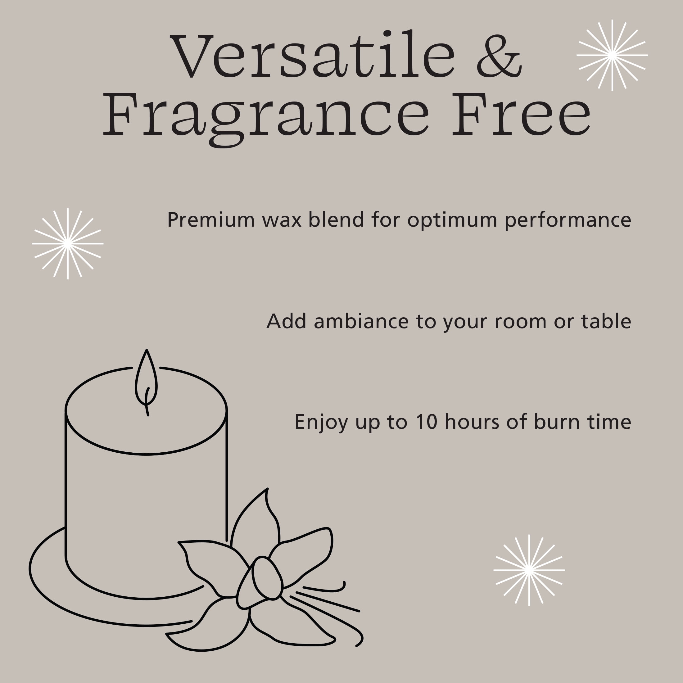 Mainstays Votive Candles, Unscented, Taupe, 4 Pack