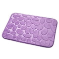 thumbnail image 1 of Toystoory Alfombra de puerta lavable y absorbente para interiores, antideslizante, con flores de adoquines, alfombra de franela para baño y Decoración del hogar morado claro, 1 of 6