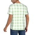 thumbnail image 2 of Fotbe Green Checkboard Baseball Jersey Shirt for Men and Women, Casual Short Sleeves Button Down T-Shirt-, 2 of 9