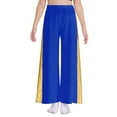 thumbnail image 3 of Miutii Girls Lyrical Praise Dance Dress One Shoulder Color Block Metallic Tunic and Worship Wide Leg Pants Set Blue 14, 3 of 7