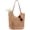 Crochet Khaki, variant on Straw Tote Beach Bags for Women 2026 Summer Vacation Zipper Woven Bag with Leak-Proof Lining Boho Shoulder Purse