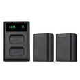 thumbnail image 1 of Andoer NP-FW50 USB Intelligent & Battery Kit 1PCS Dual Channels Camera Battery + 2PCS 7.4V 1500mAh NP-FW50 Rechargeable Batteries USB C + Micro USB Port LED Display Screen Replacement for, 1 of 7