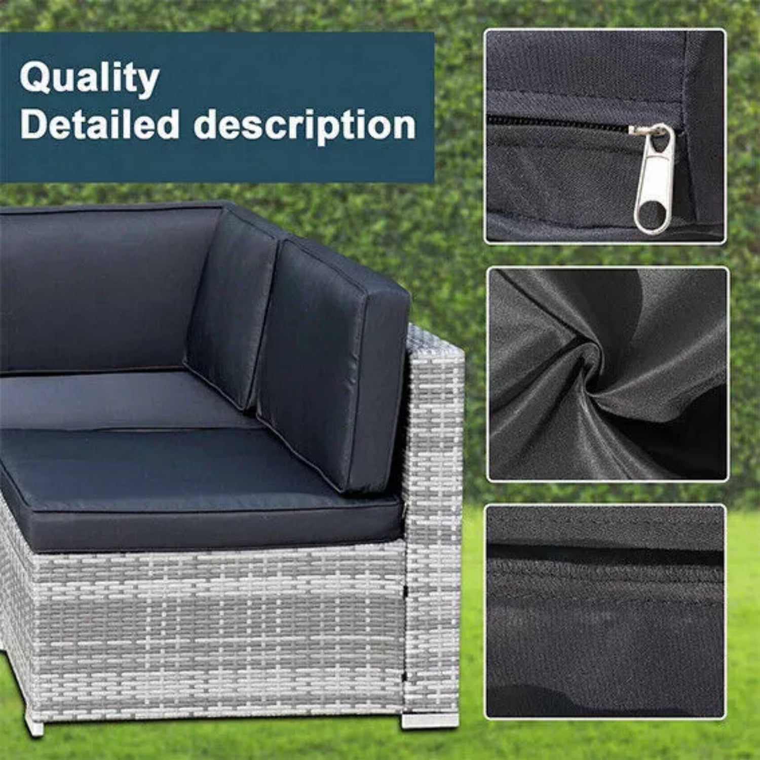 FKS LIFE Outdoor Cushion Slipcovers 25.6x25.6x3.9 inches Patio Cushion Covers Splash Proof Water with Zipper Furniture Cushion Cover