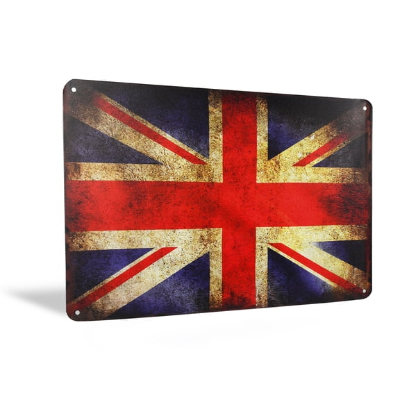 Great Britain Union Jack UK Flag Metal Wall Sign Rustic United Kingdom British Pub Man Cave Home Decor