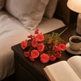 thumbnail image 5 of Artificial Flowers Fall Decor, Artificial Stems Tall Bouquet for Vase, Silk Home Table Centerpiece, Elegant Living Room Accent, 13.78", Orange, Lazyguy, 5 of 8