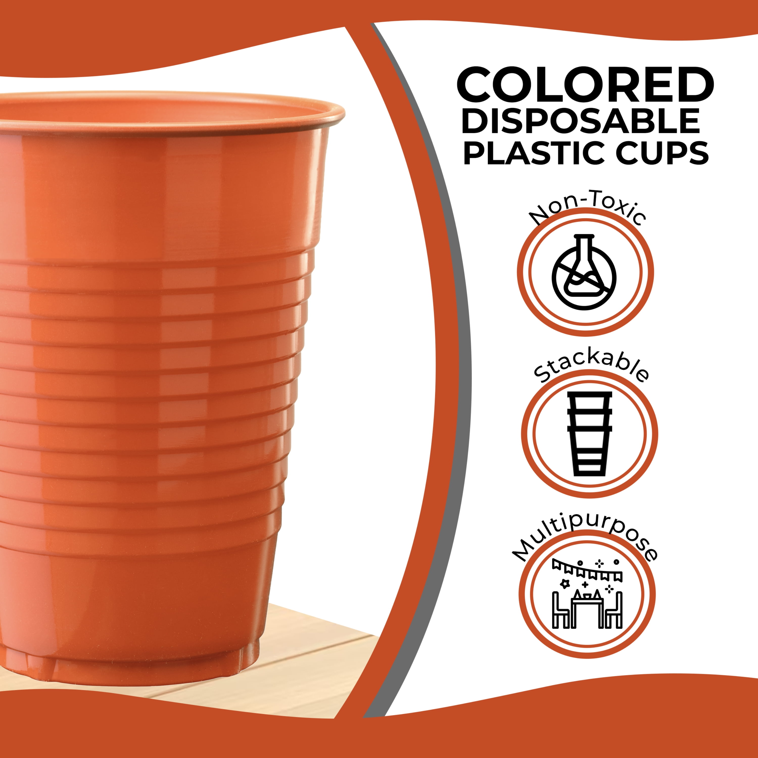 16 oz Orange Party Cups, 50 pack by True, Pack of 1 - Kroger