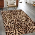 thumbnail image 3 of 2.7x5 Area Rugs, Leopard Printed Non-Skid Rubber Backing Large Rectangle Rugs - Living Room Bedroom Home Office, Modern Animals Textured Brown Indoor Floor Mat Carpets Washable Rug, 3 of 9