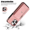 thumbnail image 7 of Jiahe Cover for iPhone XR, Wallet Case Crossbaody, with RFID Blocking Shockproof Zipper Purse with Card Slots Holder Adjustable Detachable Shoulder Strap Lanyard Case Cover, rosegold, 7 of 7