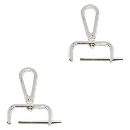 Wxqbjtam 2 Pieces Snap Hook Swivel Clasp Bag Strap Hardware Detachable Sturdy Lock Buckle Silver White