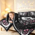 thumbnail image 4 of Homewish Gothic Skull Butterfly 7-Piece King Bedding,Botanical Mushroom King Bed in a Bag,Black Pink,Black Reversible, 4 of 8