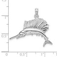 thumbnail image 4 of Million Charms 925 Sterling Nautical Sea Life Charm, Polished Sailfish Pendant, 4 of 4