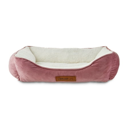 Vibrant Life Premium Cuddler Pet Bed, Pink & White