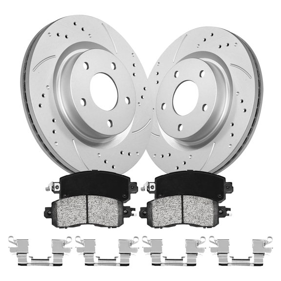 Aurogenix Front Brake Kit, Compatible With 2013-2023 Nissan Altima 2L 2.5L 3.5L, Geomet Coated Brake Pads and Rotors Kit, 295.8mm 11.6in