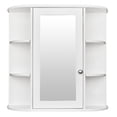 thumbnail image 4 of 3-Tier Wall Mounted Cabinet Shelf Single Door Mirror Indoor Bathroom, White, 4 of 12