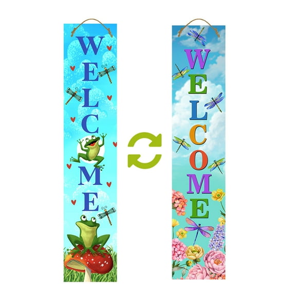 Briarwood Lane Dragonflies and Frogs Pine Reversible Porch Leaner