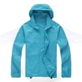 thumbnail image 4 of ZHOUCHANKIDS Rain Jacket Women Windbreaker Hooded Jackets Sun Protection Lightweight Jacket Packable Waterproof Rain Coat Hiking Sky Blue XL, 4 of 5
