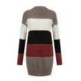 thumbnail image 3 of WTXUE Dresses for Women 2024, Trendy Women's Sweater Dress Round Neck Sleeve Color Block Knitted Turtleneck Sweater Dresses, Red Dresses for Women, Red L, 3 of 5