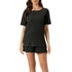 thumbnail image 1 of Conjuntos de pijama de mujer INSPIRE CHIC, ropa de salón casual, pantalones cortos, camisetas con pantalones, con bolsillos, 3XL, negro, 1 of 6
