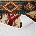 thumbnail image 5 of meiyoeat Howling Wolf Bed Spread Queen,Vintage Aztec Geometric Pattern Queen Coverlet Set For Boys,3pcs,1 Quilt and 2 Pillowcases, 5 of 7
