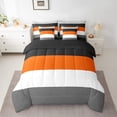 thumbnail image 2 of YST, Modern Simple Geometry, Bedding Set, 7-Piece, Geometric Stripes, Full, 2 of 5