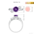 thumbnail image 4 of ANGARA Natural 1.15 Ct. Amethyst with Diamond Three Stone Ring in 14K White Gold for Women (Ring Size: 3), 4 of 9