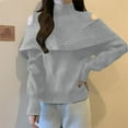 thumbnail image 2 of Wdgfv Soft Fleece Lined Pullover Women Elegant Off Shoulder Turtleneck Knit Pullover with Batwing Sleeves for Women's Casual, 2 of 7