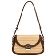 thumbnail image 1 of Bolso Hobo Elegante para Mujer Tejido Paja Gran Capacidad Con Retales Playa Verano, 1 of 9