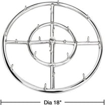 18" Stainless Steel Round  Burner Ring for Natural or Propane Gas Fire Pit
