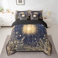 thumbnail image 2 of Manfei Gold Sun 7pcs Bedding Comforter Set,Retro Rustic Flower Queen Bedding Sets,Boho bohemian Exotic Queen Sheet Sets For Teens,Super Cozy Room Decor Reversible, 2 of 8