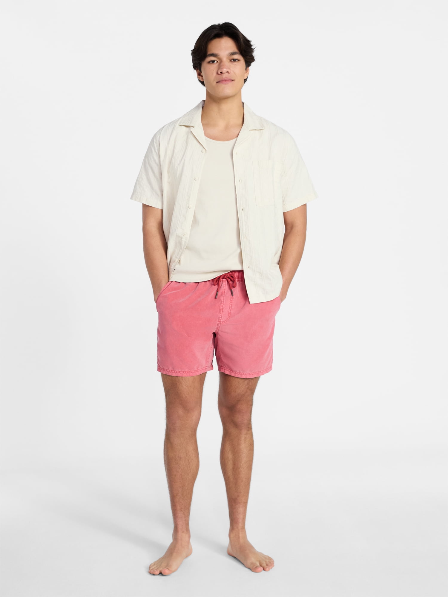 No Boundaries Washed Swim Trunks, 6" Inseam, Men's S-3XL