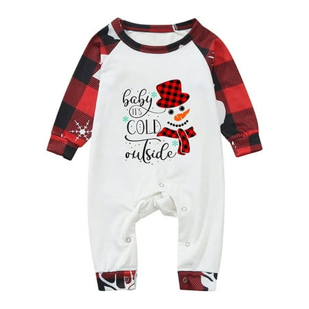 

Christmas Matching Family Pajamas Snowmen Deer Graphics PJ Set For Women Men Kids Baby And Pets